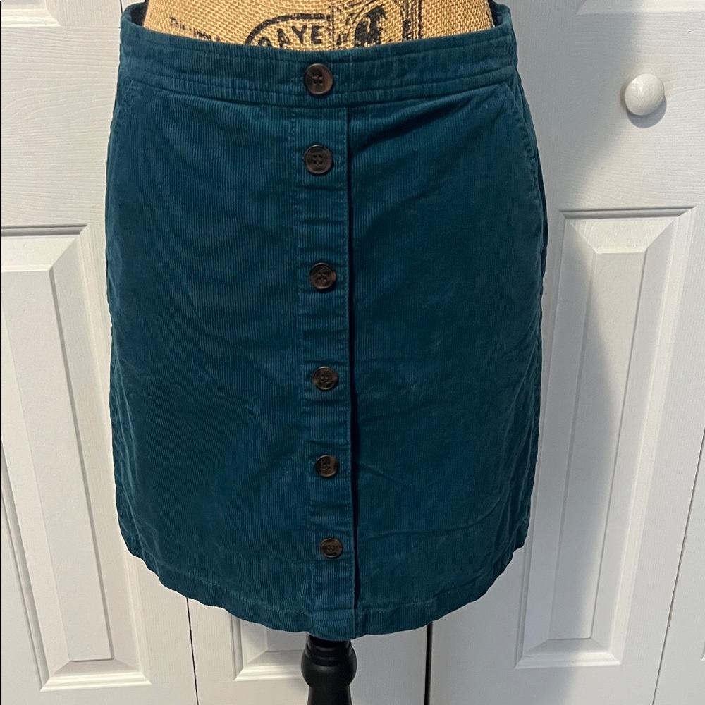 J. Crew Teal Corduroy Skirt